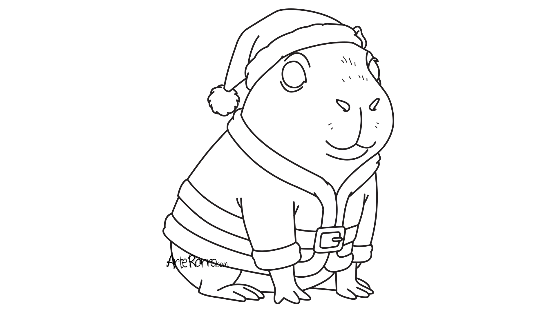Dibujo de  Capibara navideño