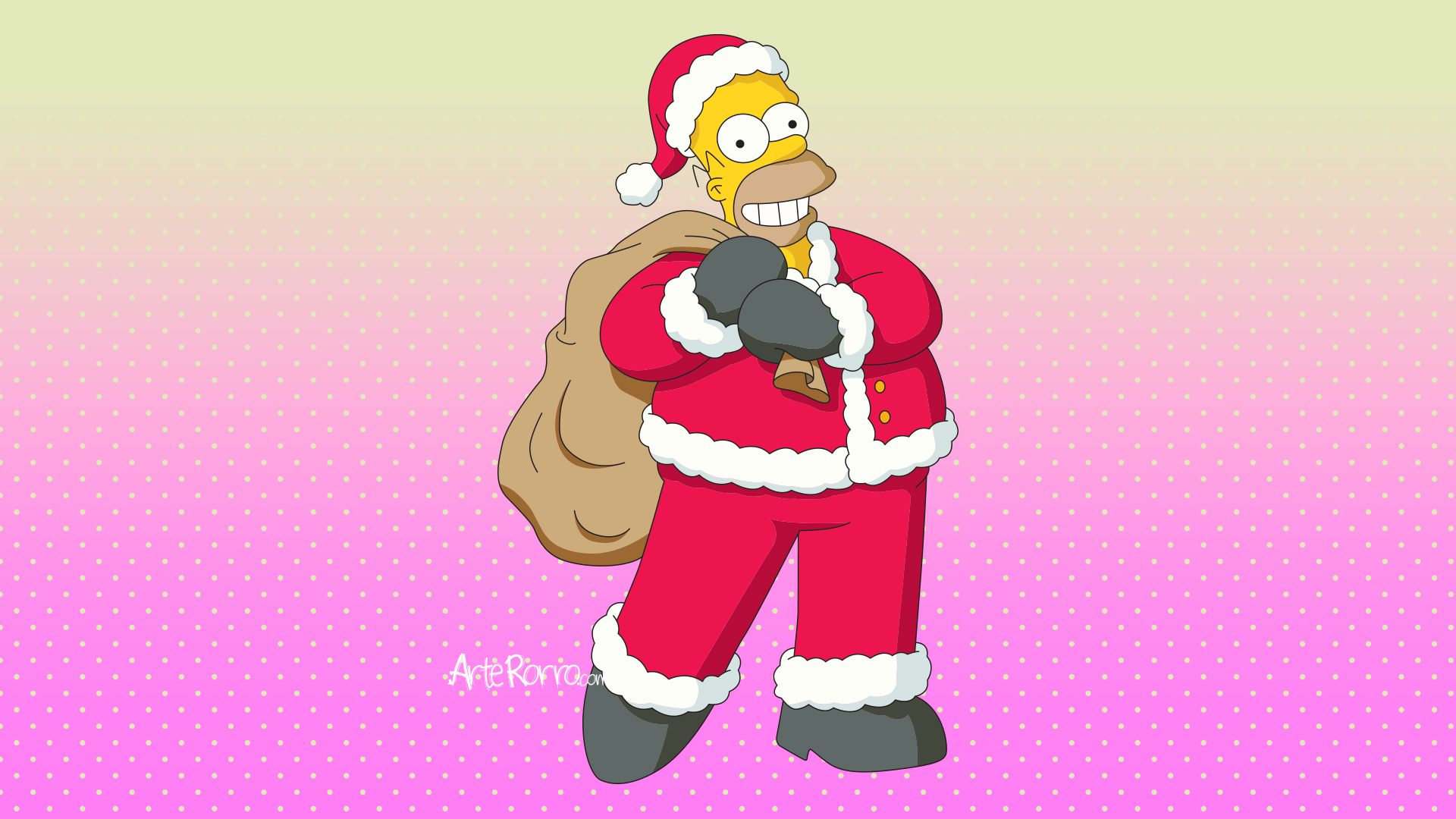 Homero Simpson como Papá Noel