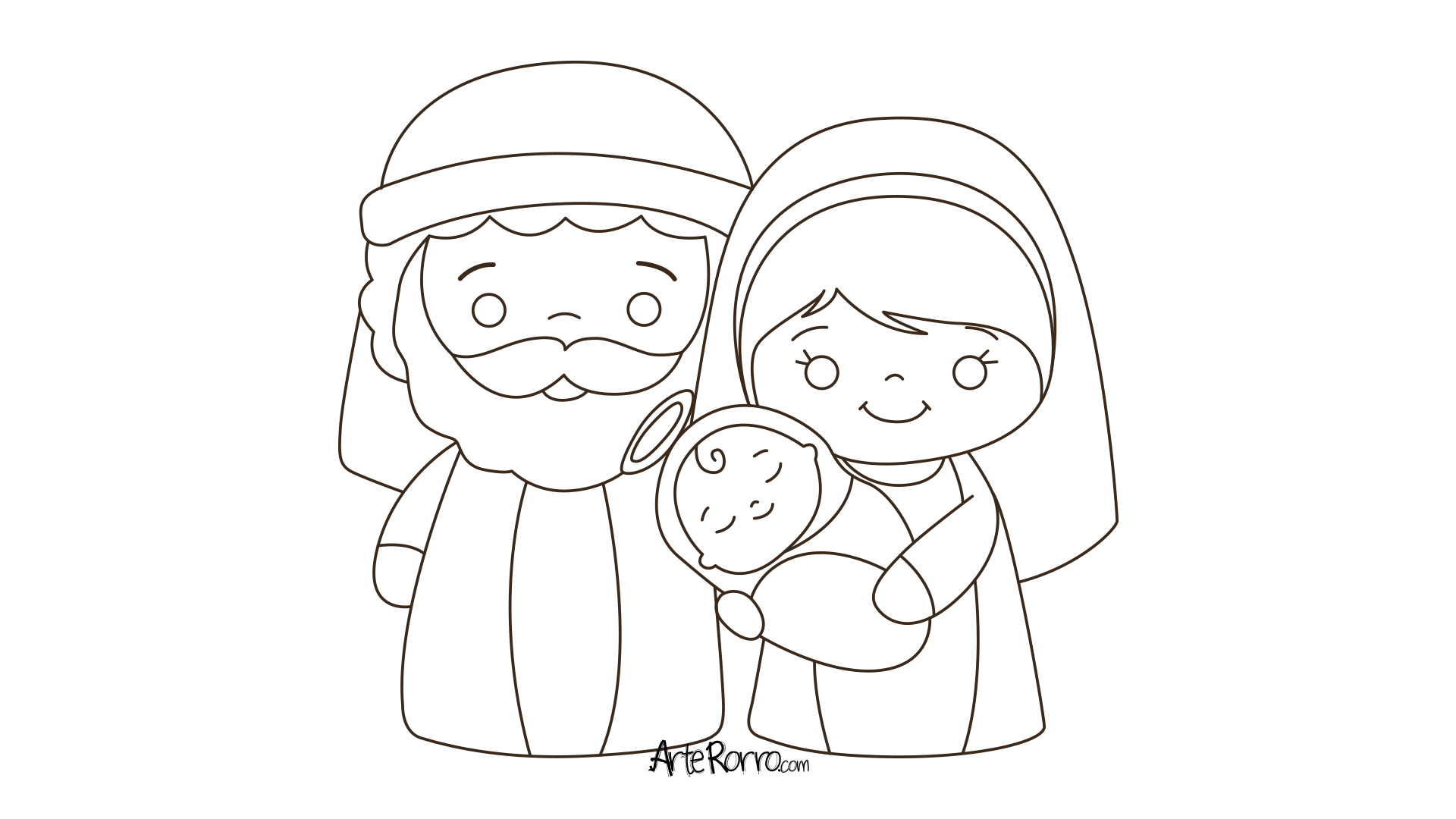 Dibujo de  José, María y Jesús