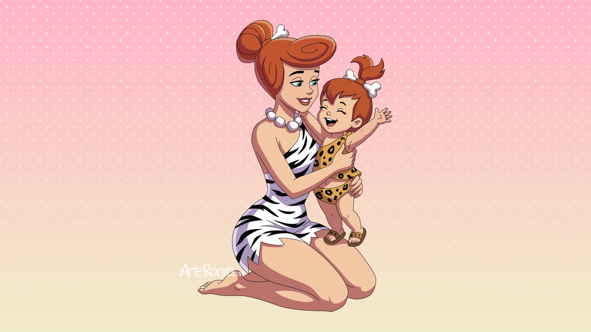 Vilma y Pebbles Picapiedra