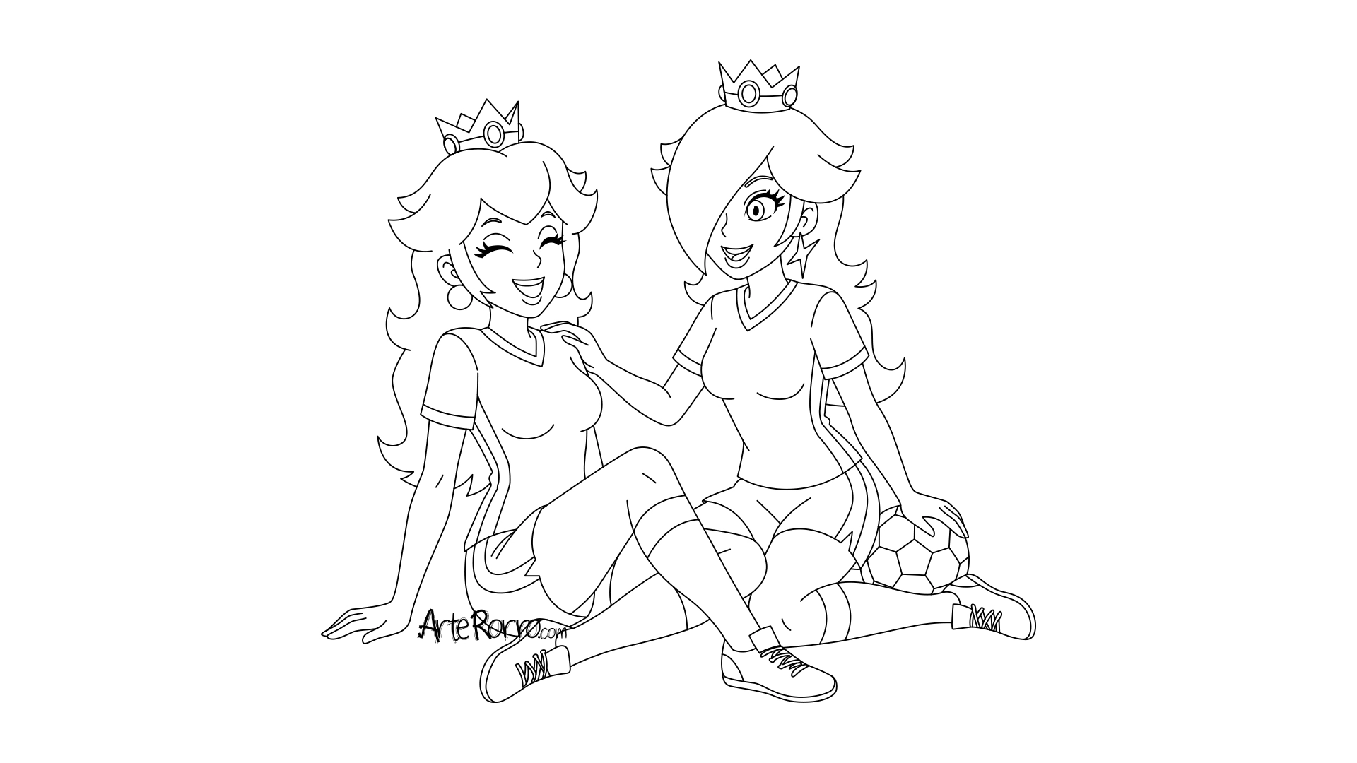 Dibujo de  Princesa Peach y Rosalina: Mushroom FC Club