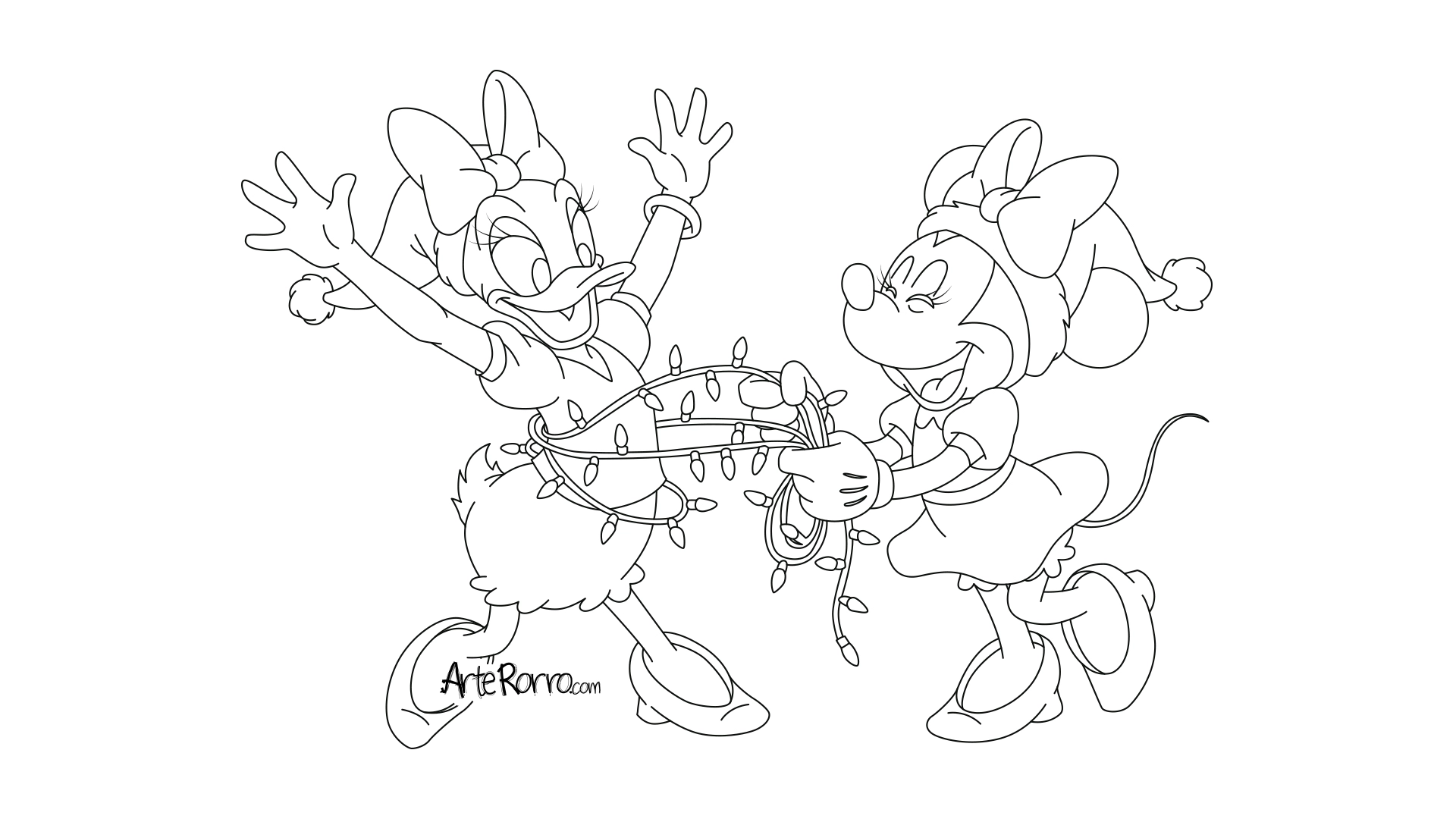  Christmas Daisy Duck and Minnie Mouse