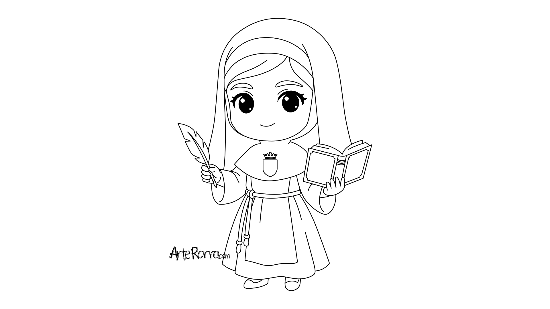 Dibujo de  Sor Juana Inés de la Cruz