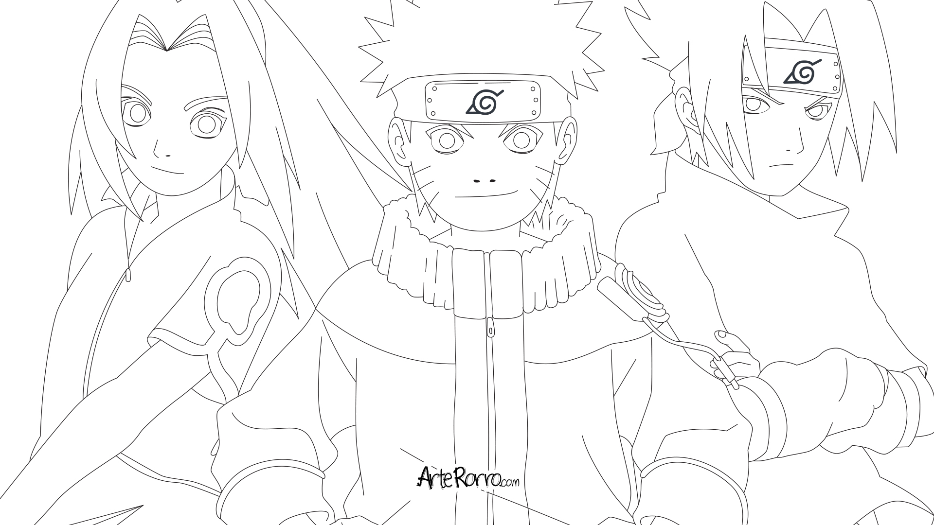 Sakura, Naruto y Sasuke · Arte Rorro