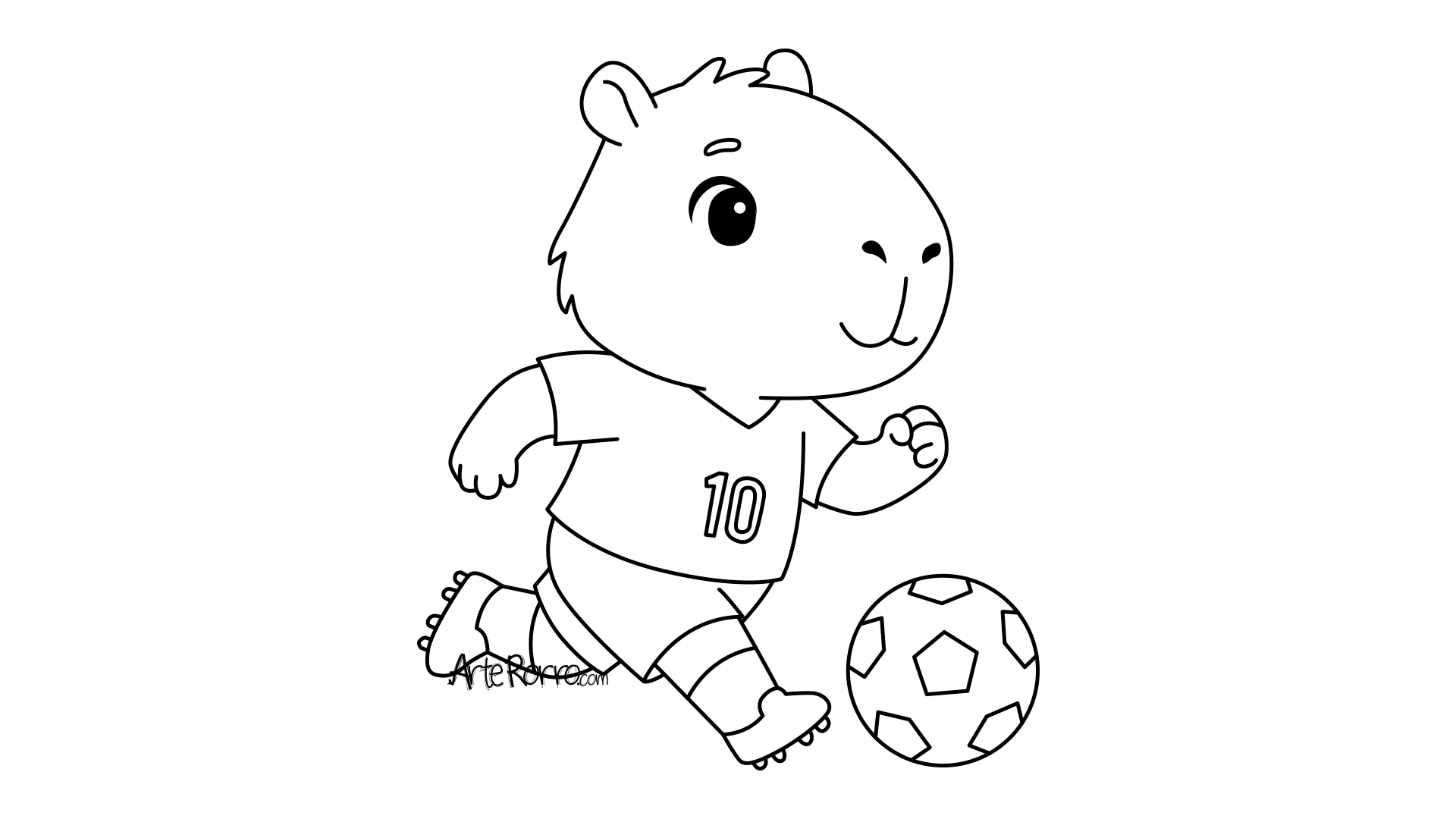 Dibujo de  Capibara Futbolista