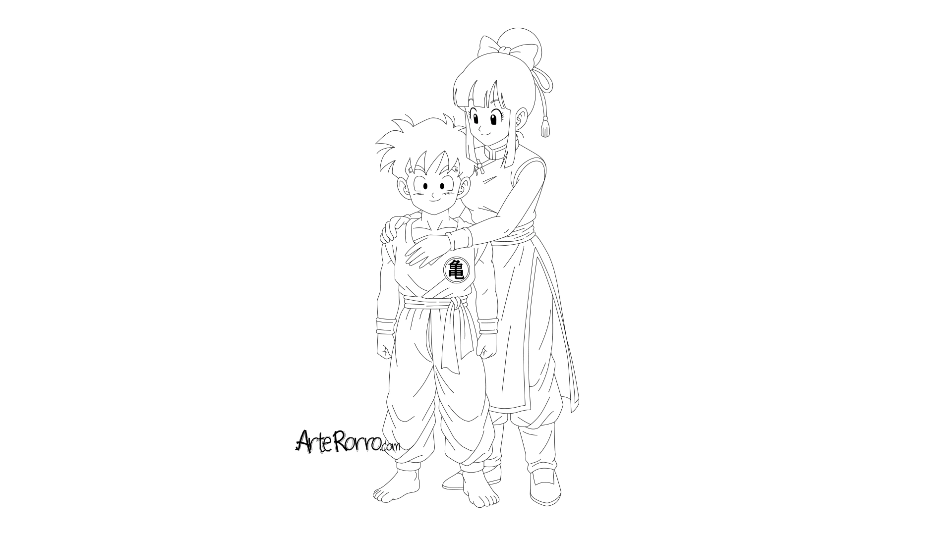 Dibujo de  Gohan y Milk