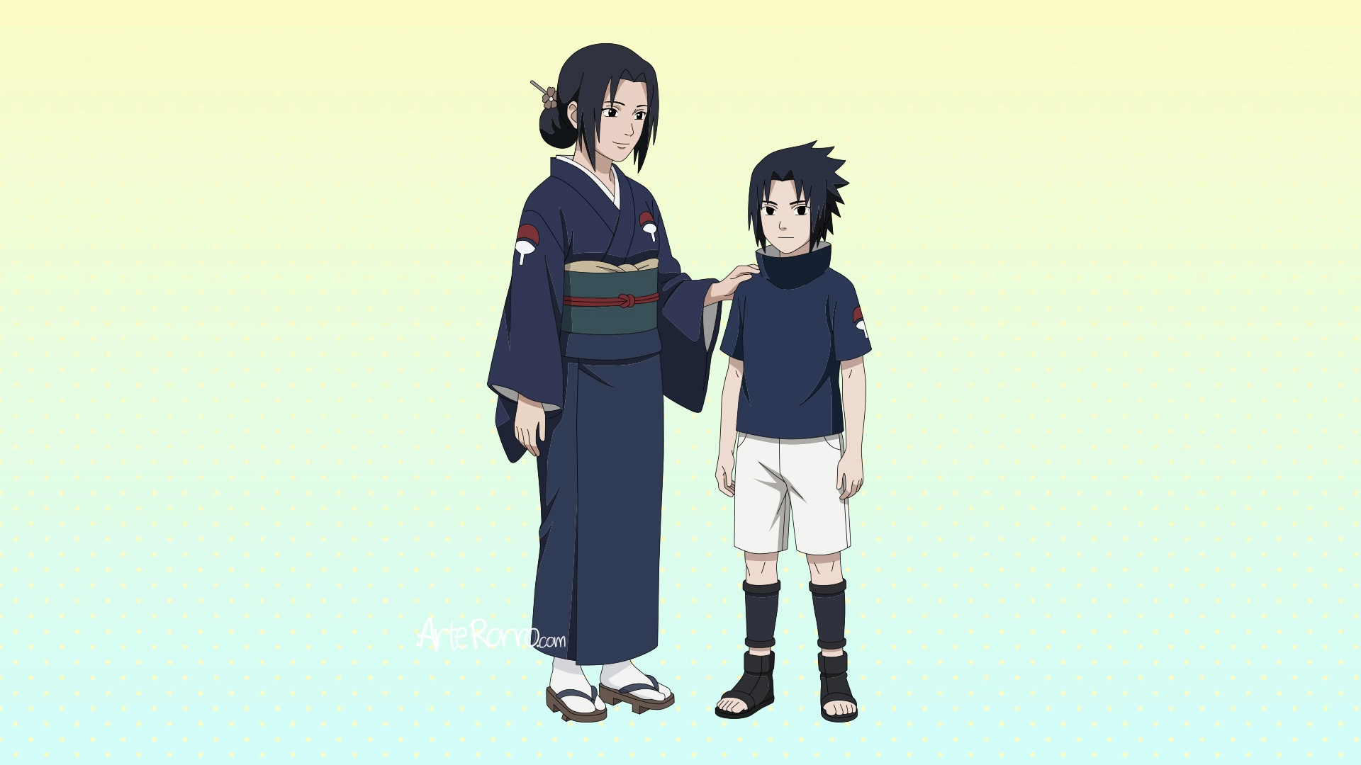 Mikoto y Sasuke Uchiha
