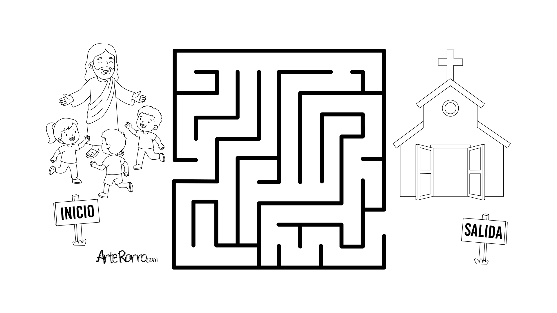 Dibujo de  Laberinto Católico