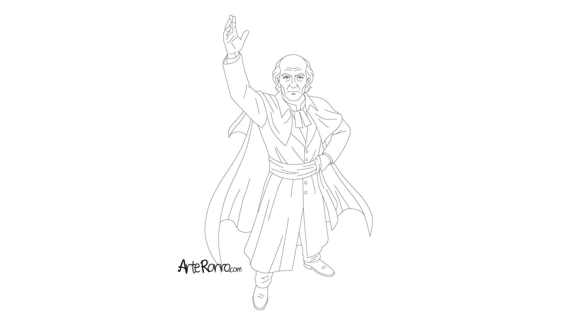 Dibujo de  Miguel Hidalgo y Costilla