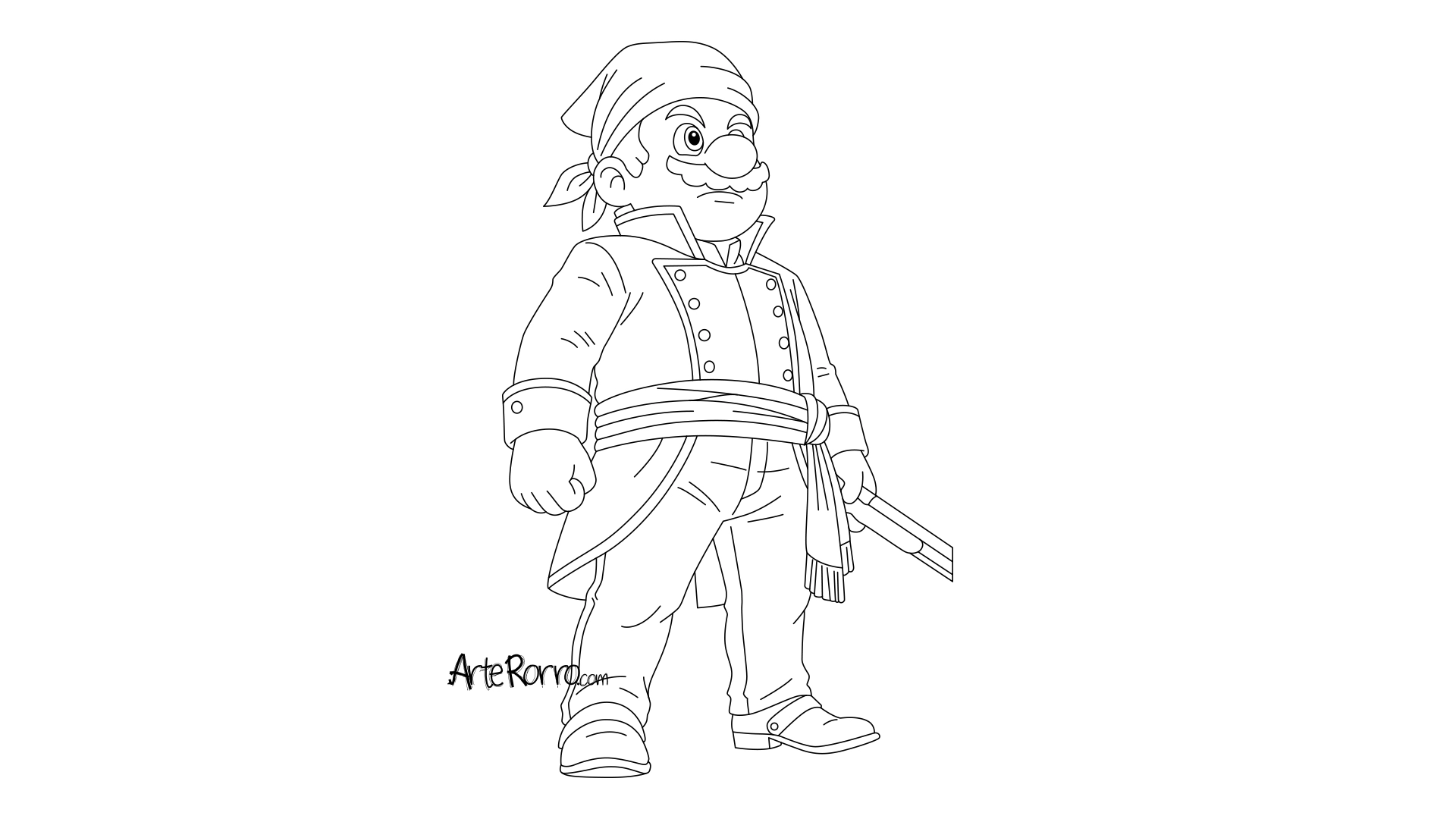 Dibujo de  Mario Bros como José María Morelos y Pavón