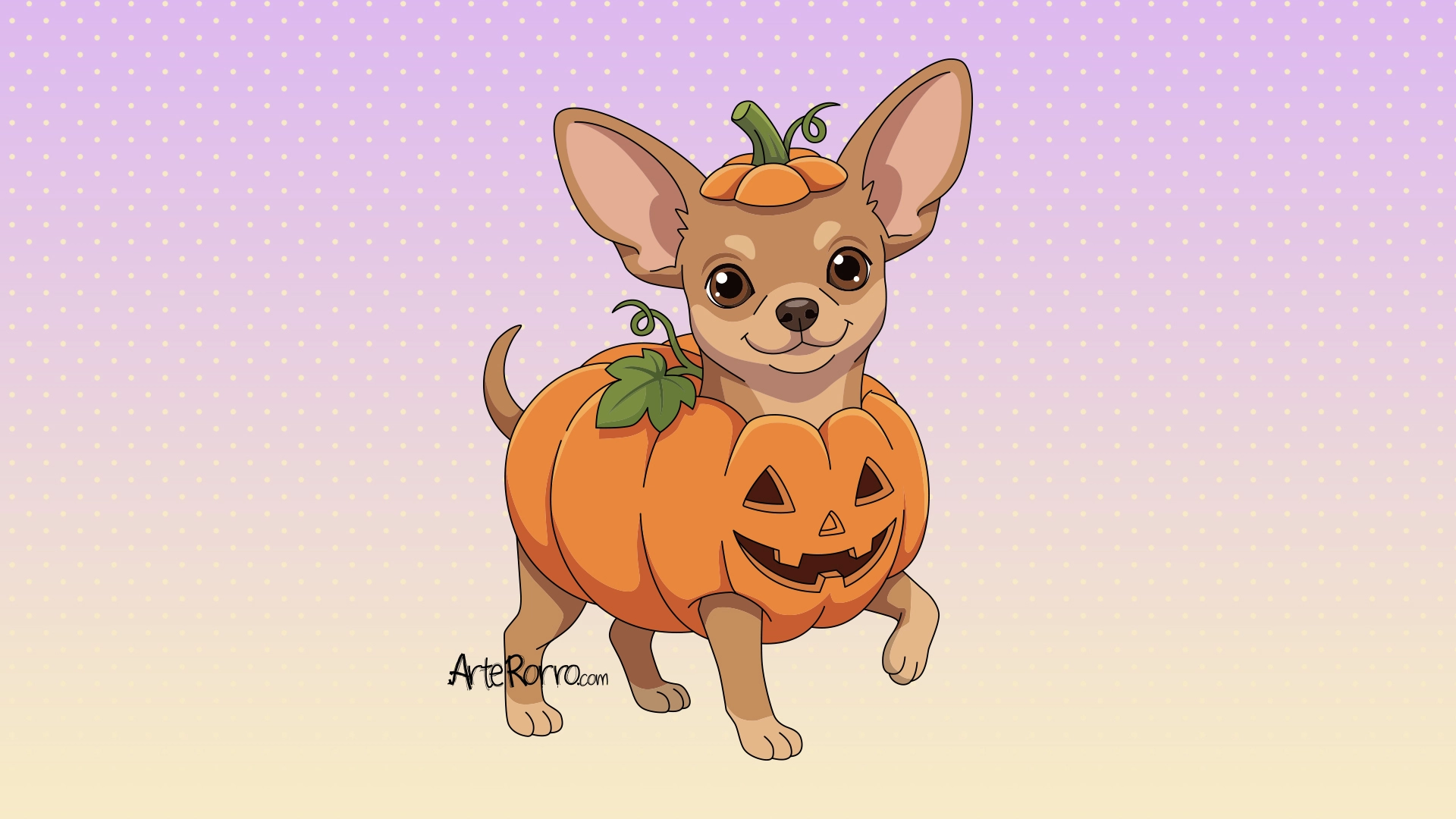 Chihuahua Disfrazado de Calabaza