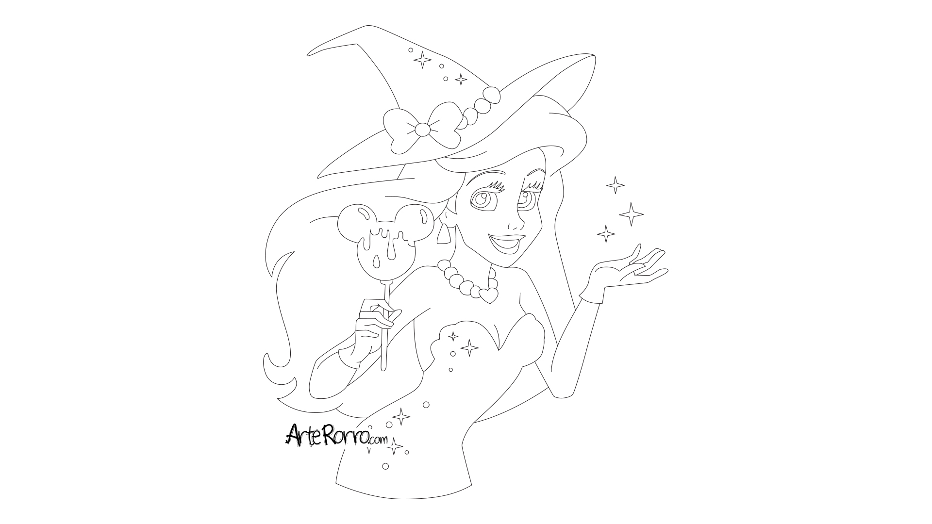 Ariel Dressed as a Witch