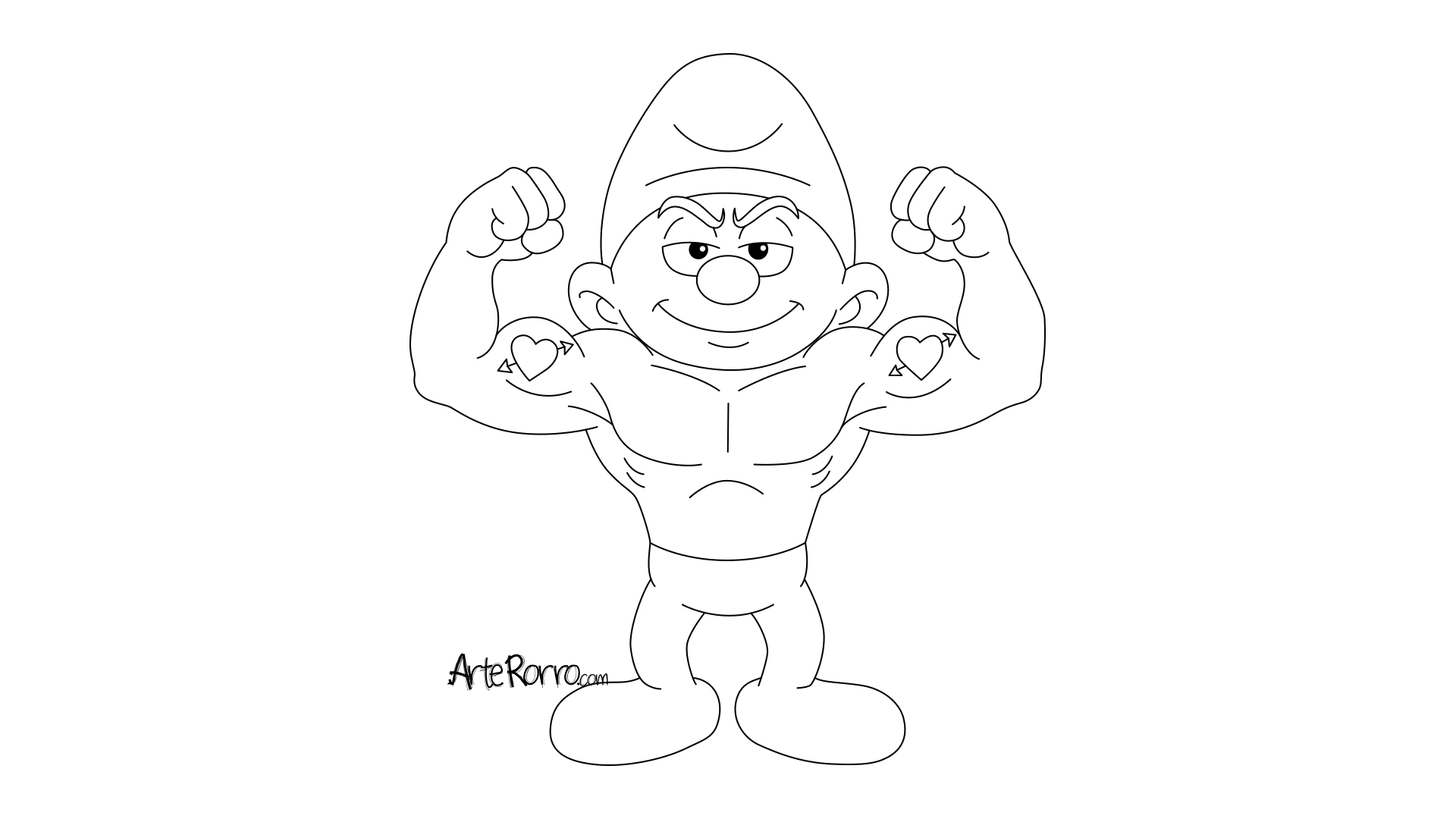 Dibujo de  Pitufo Fortachón