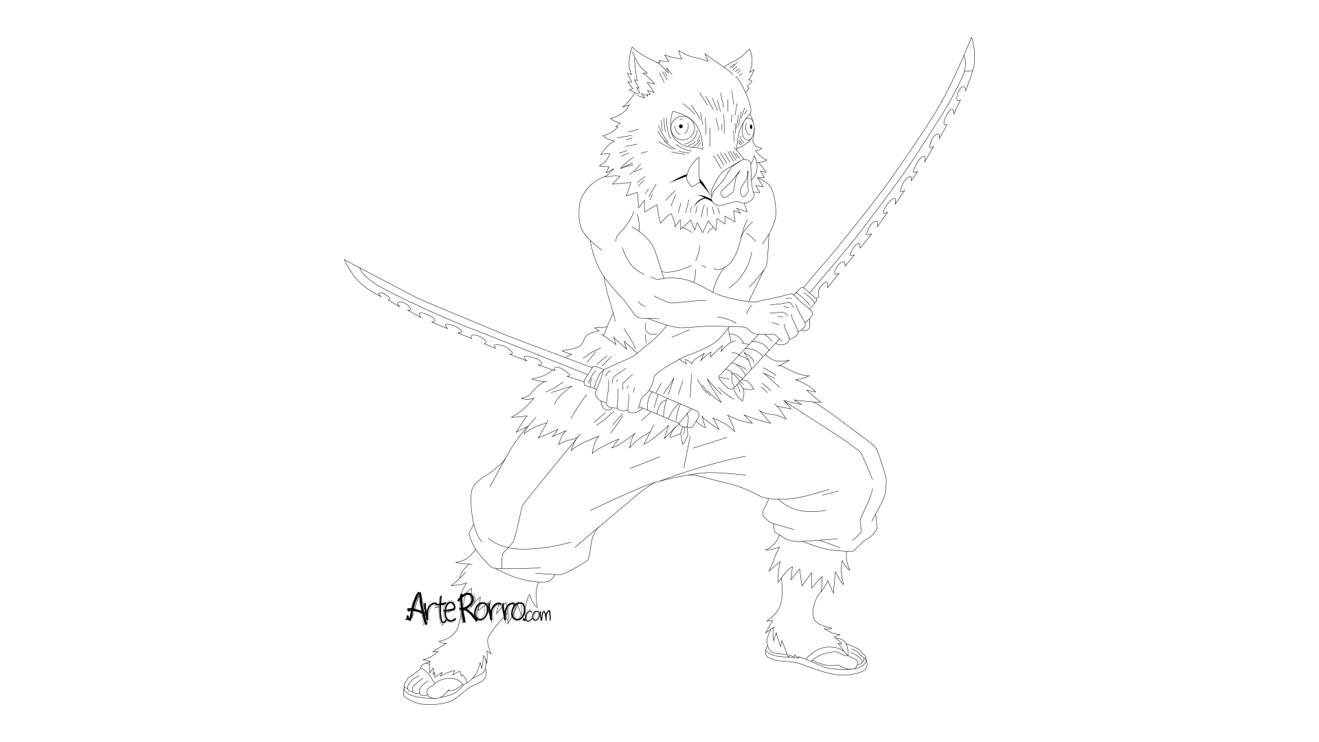 Dibujo de  Inosuke Hashibira