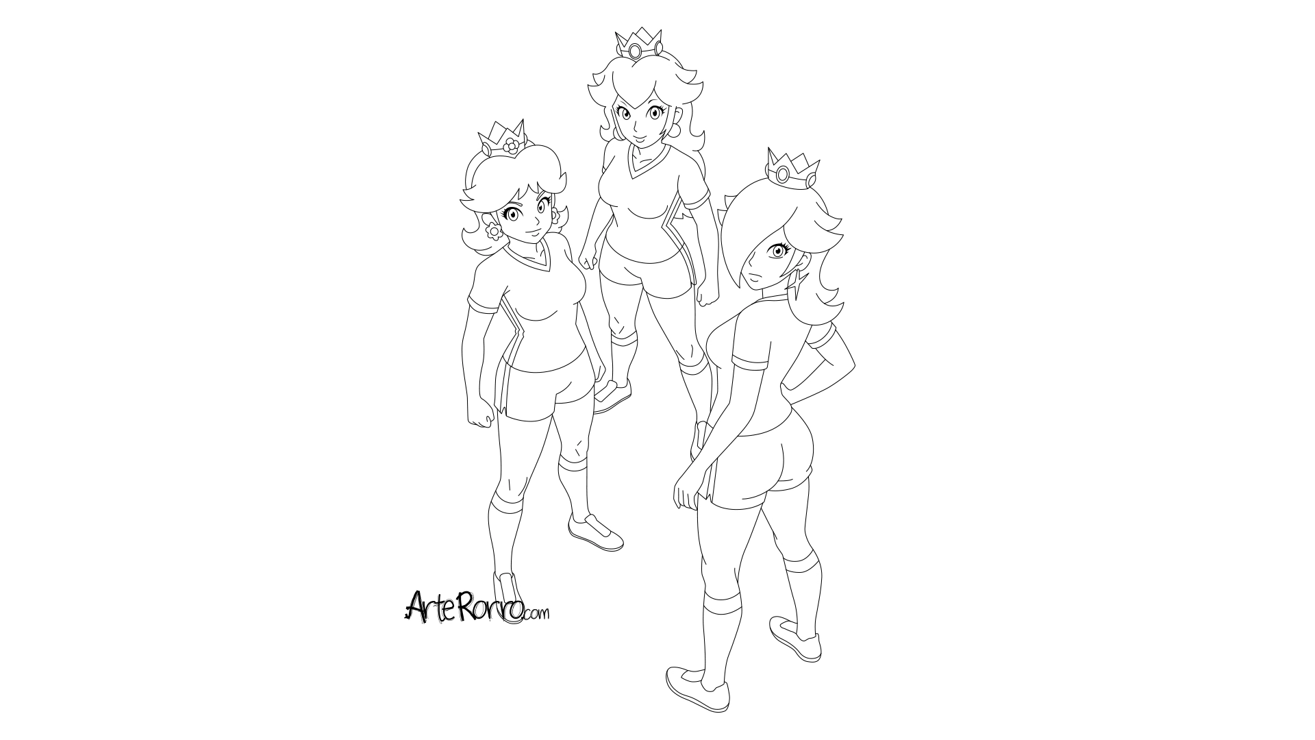 Dibujo de  Princesa Peach, Daisy y Rosalina: Mushroom FC
