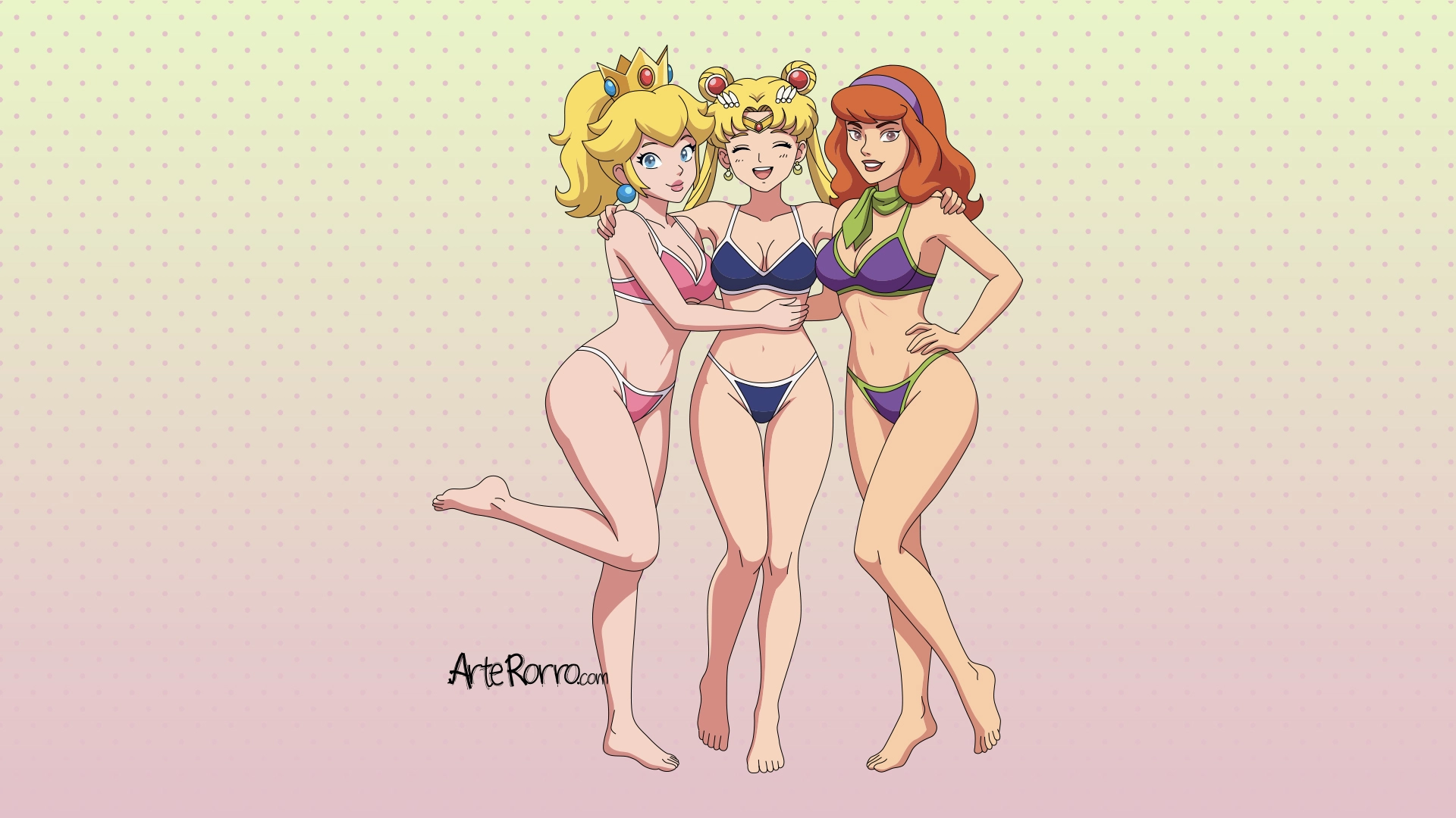 Sailor Moon, Princesa Peach y Daphne Blake
