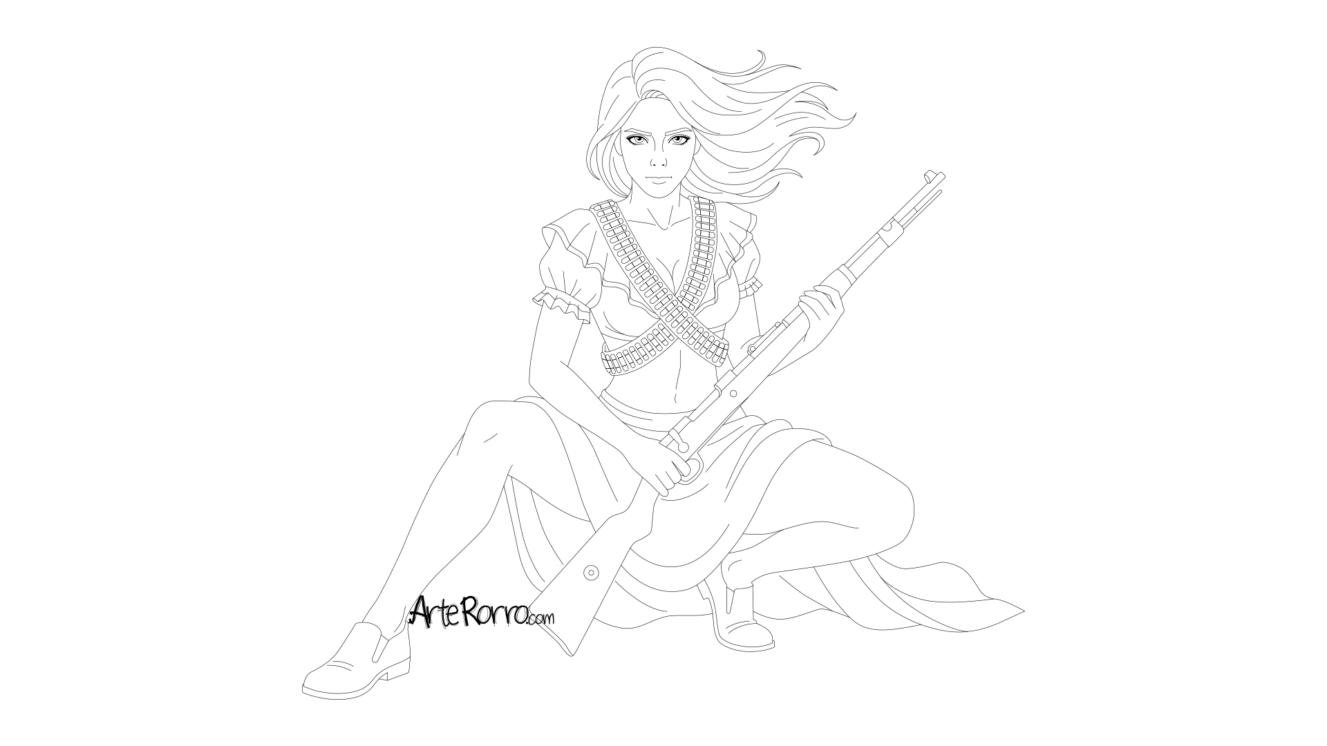 Dibujo de  Adelita Revolucionaria
