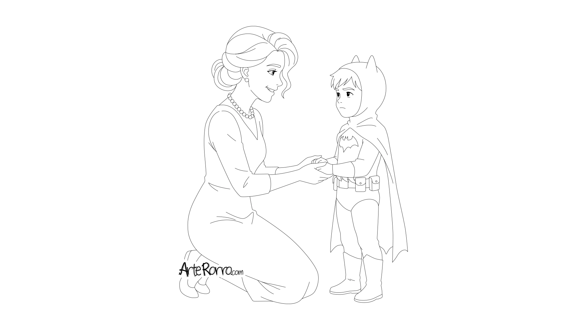 Dibujo de  Martha Wayne y Batman