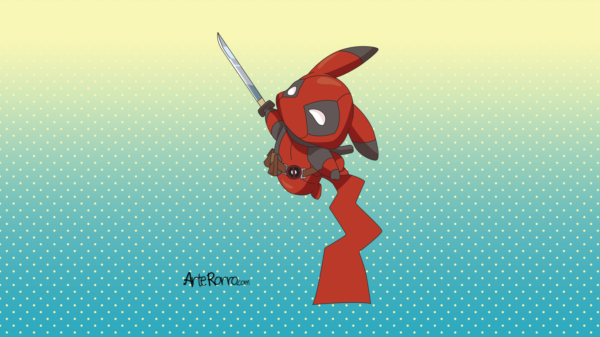 Pikachu con traje de Deadpool