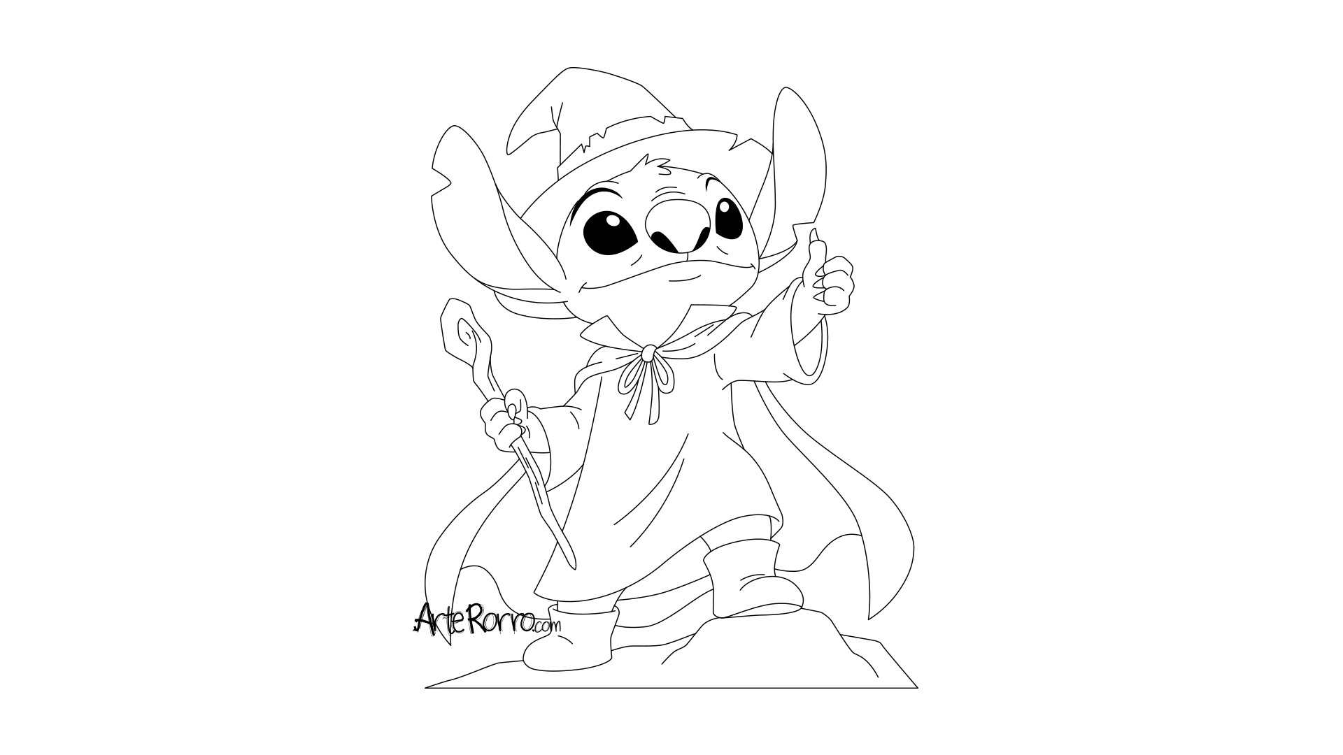 Dibujo de  Stitch Brujo