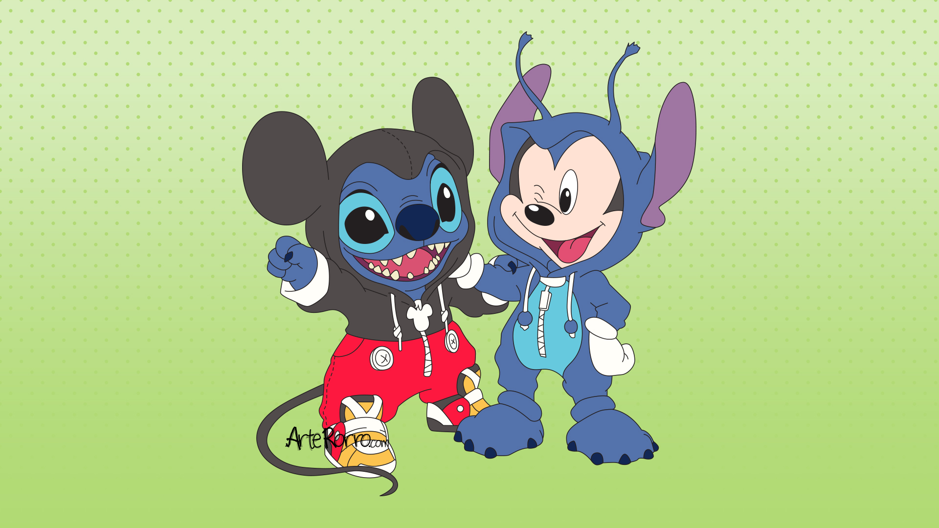 Stitch y Micky Mouse