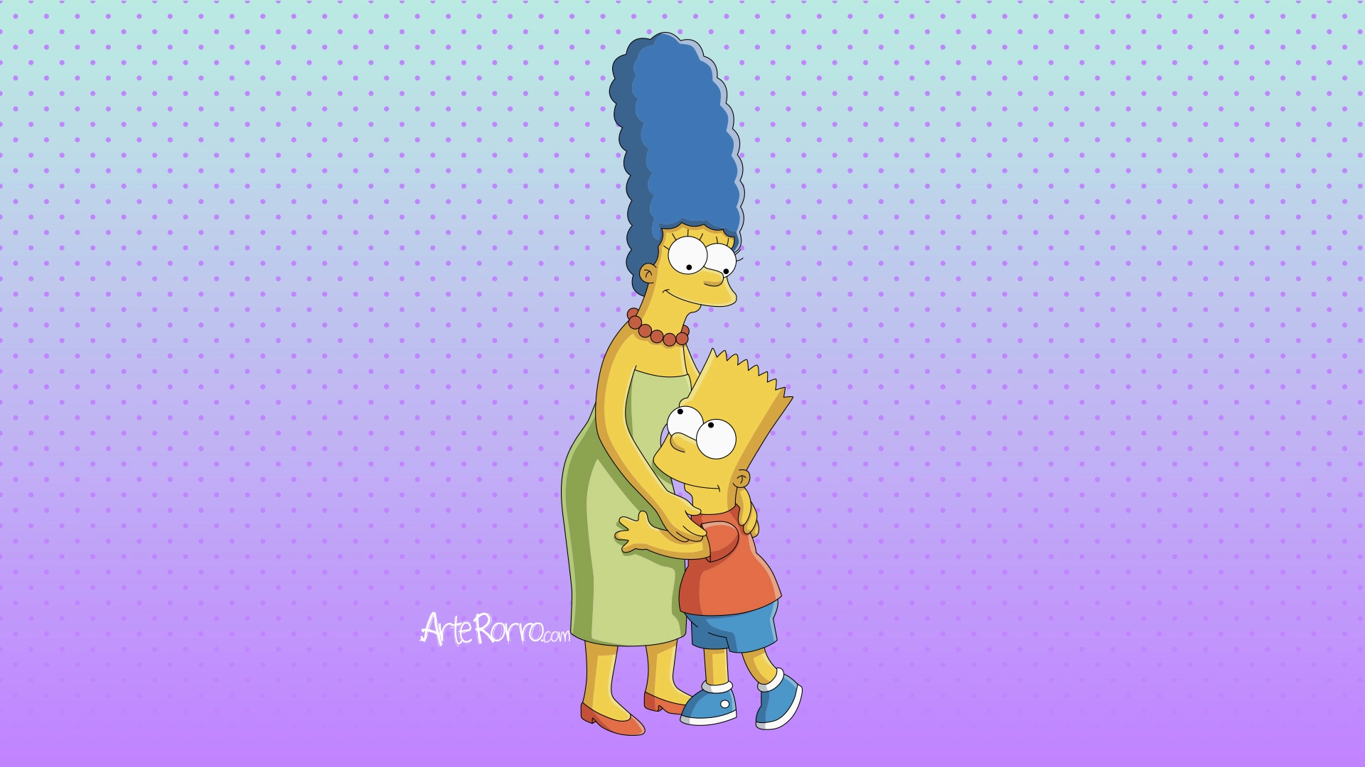Marge y Bart Simpson
