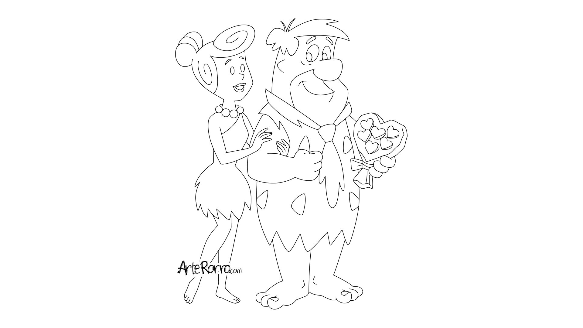 Dibujo de  Pedro y Vilma Picapiedra