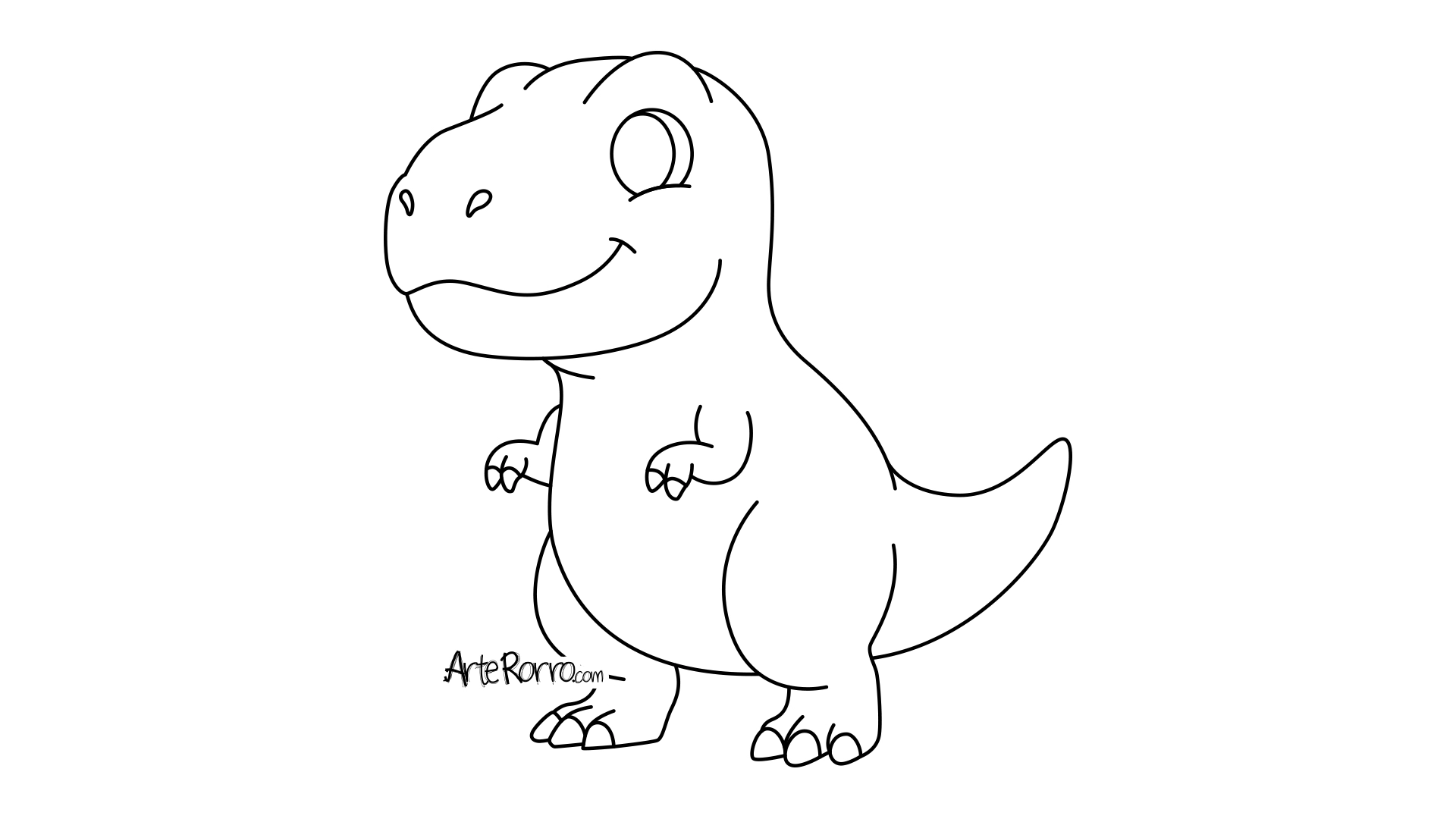 Dibujo de  Tiranosaurio Rex Chibi