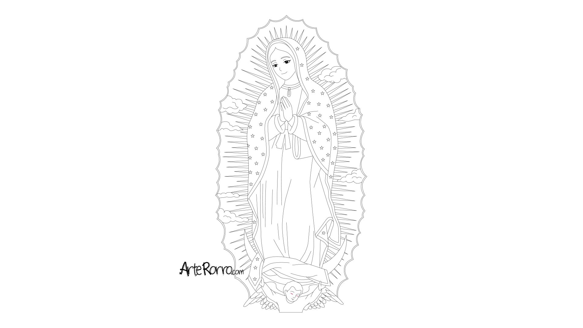 Dibujo de  Virgen de Guadalupe