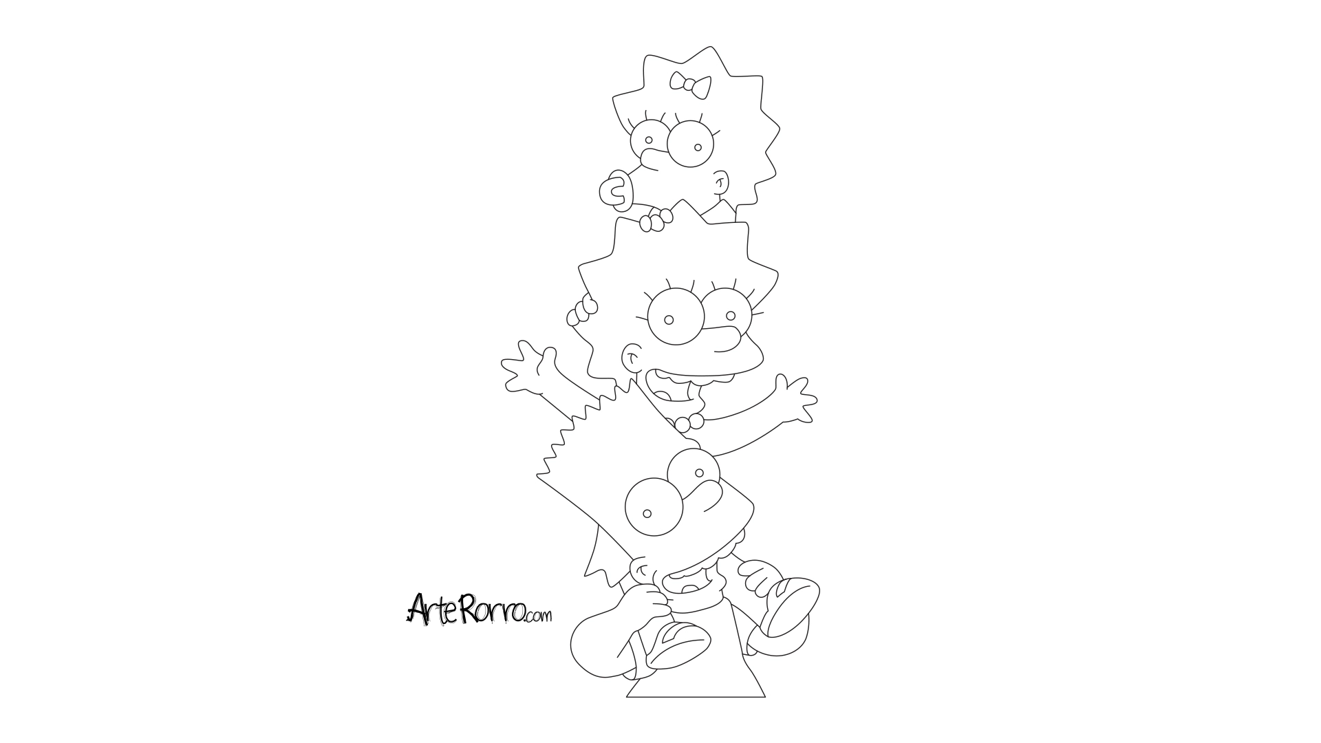  Bart, Lisa, and Maggie Simpson