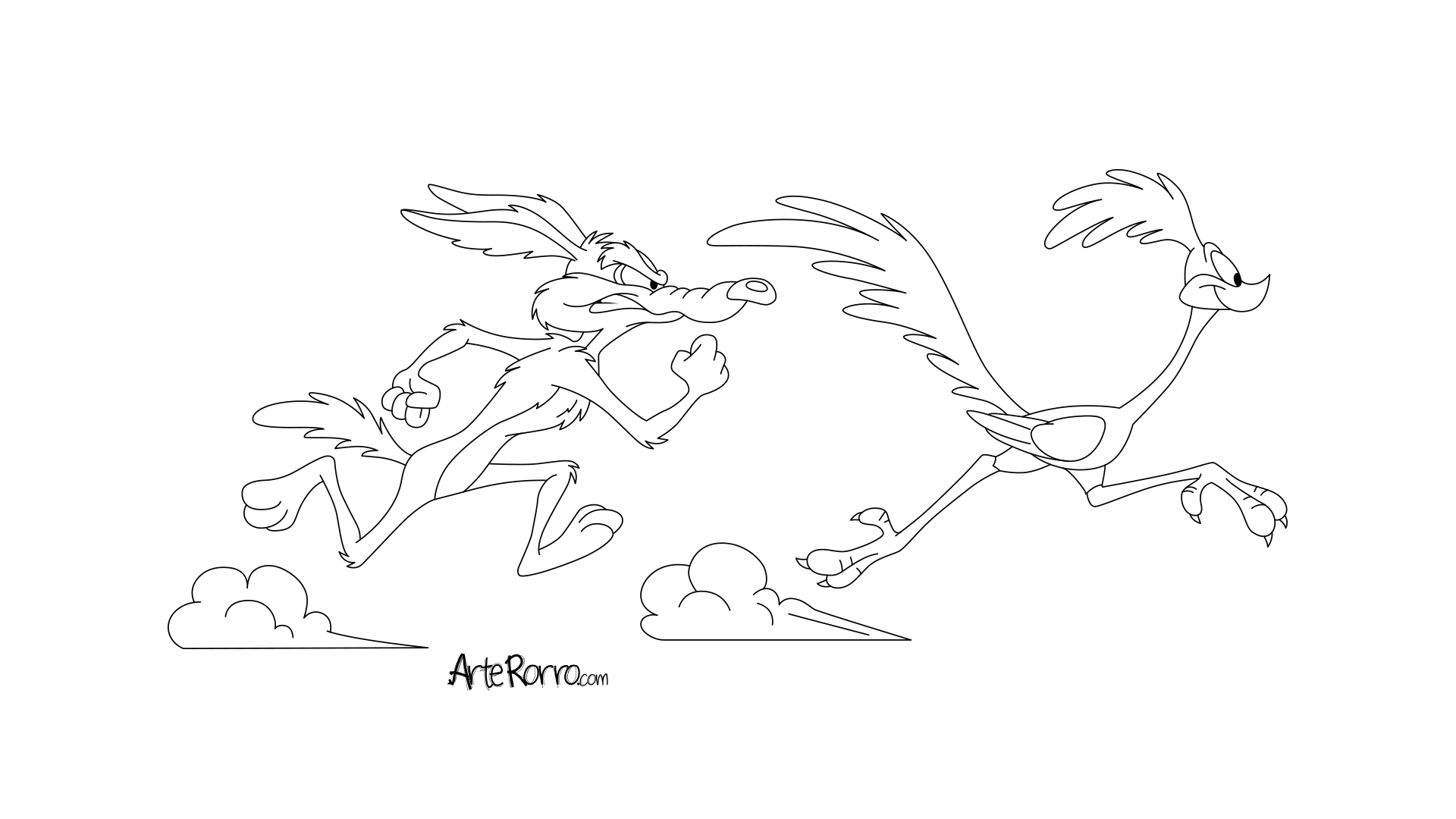 Dibujo de  El Coyote y el Correcaminos